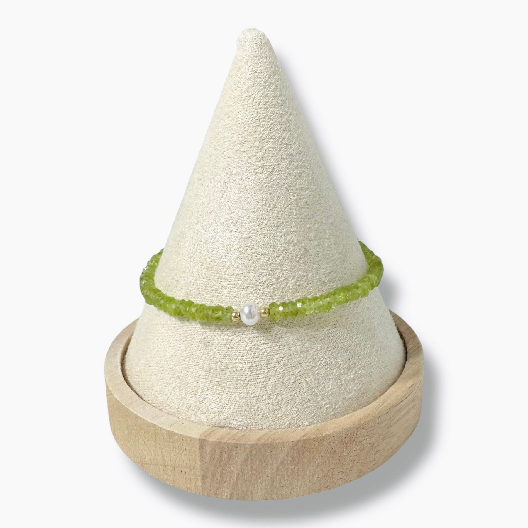 Bracciale Peridoto Rondelle con Perla d'Acqua Dolce