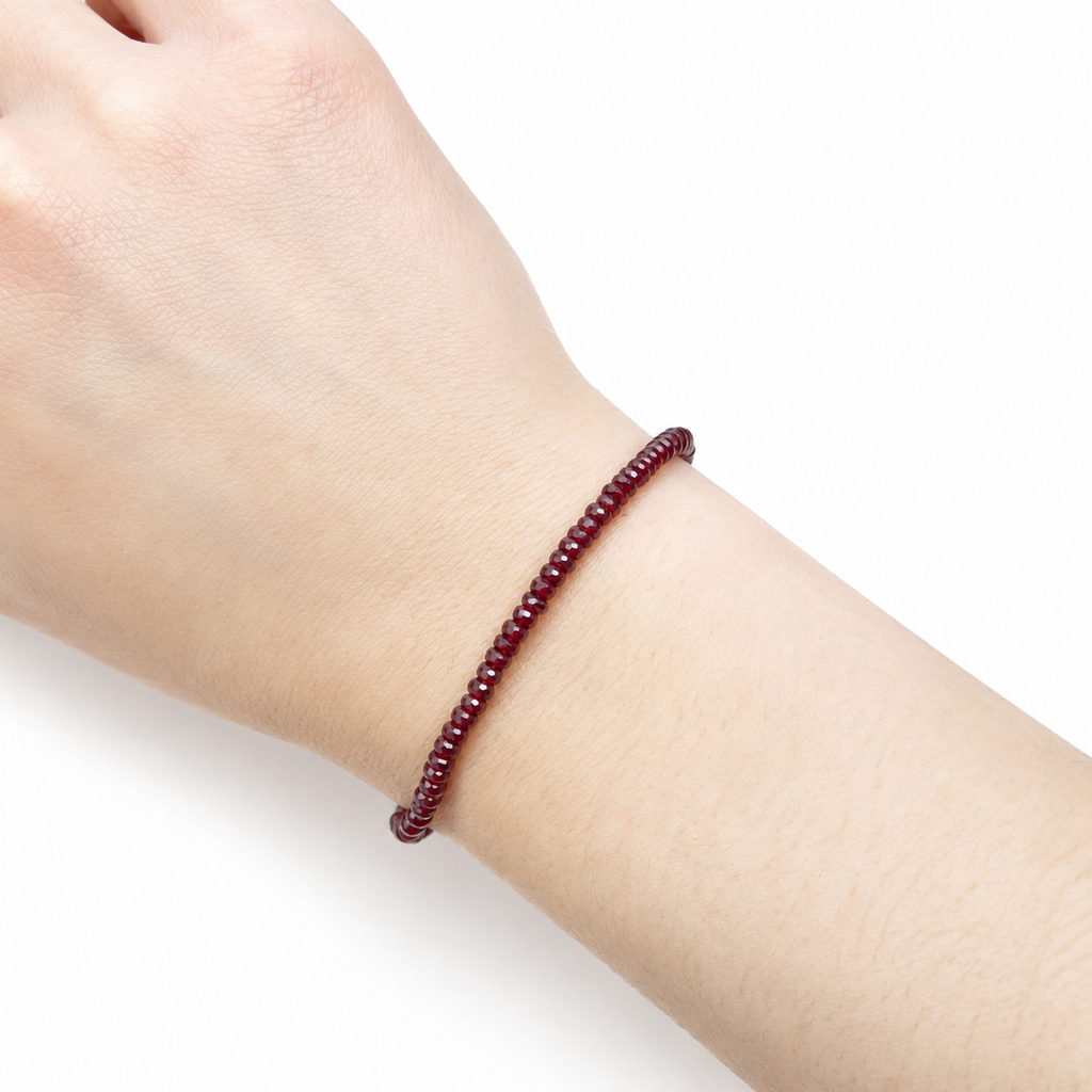 Bracciale Rubino Rondelle Sfaccettate
