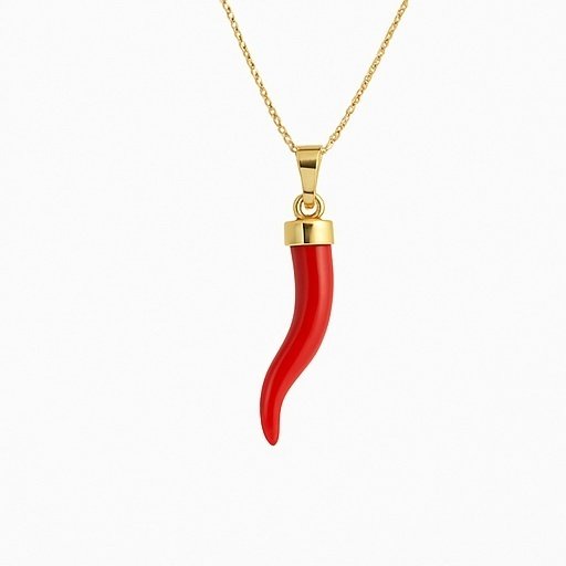 Collana Pendente Cornetto Corallo Rosso