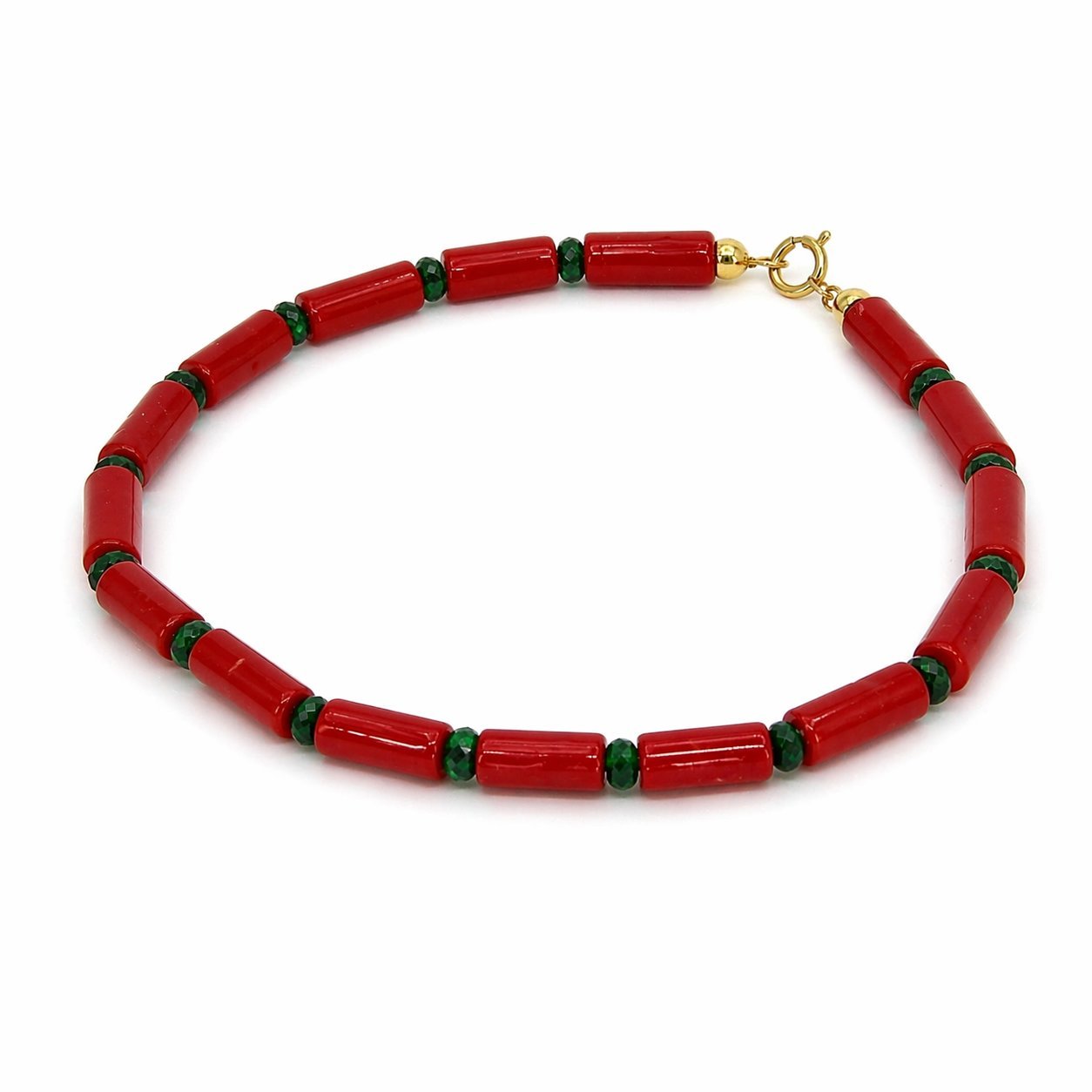 Bracciale Corallo & Smeraldo