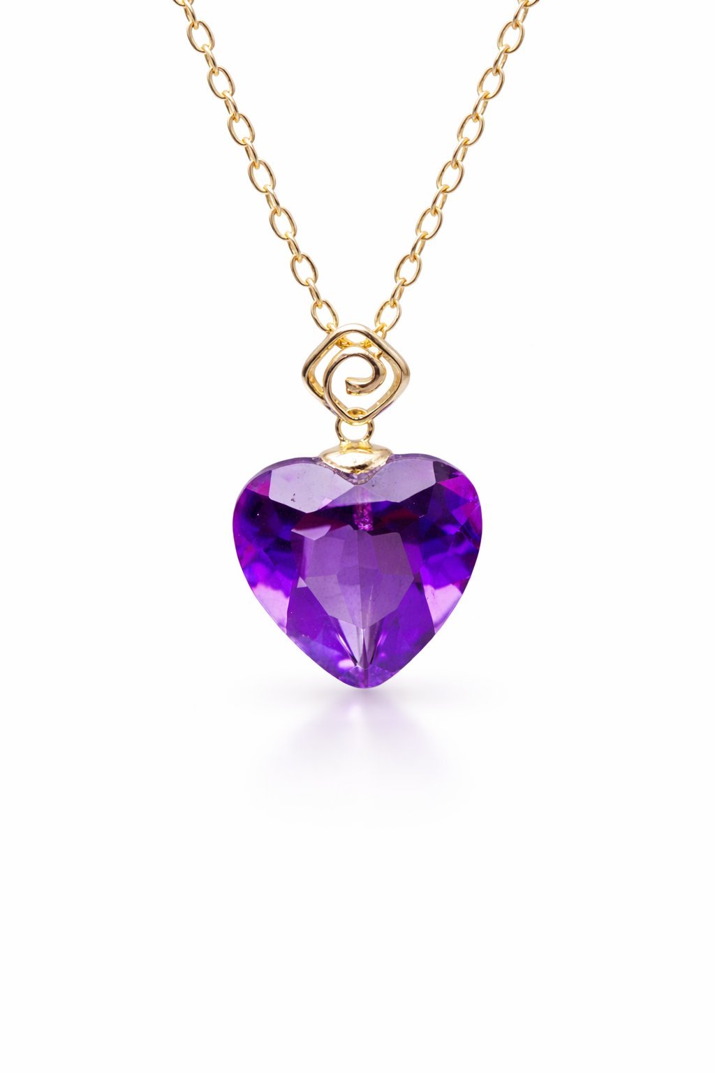 Collana Pendente Cuore Ametista