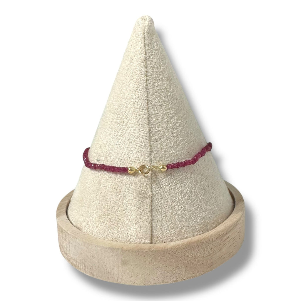 Bracciale Rubino Rondelle con Perla d'Acqua Dolce
