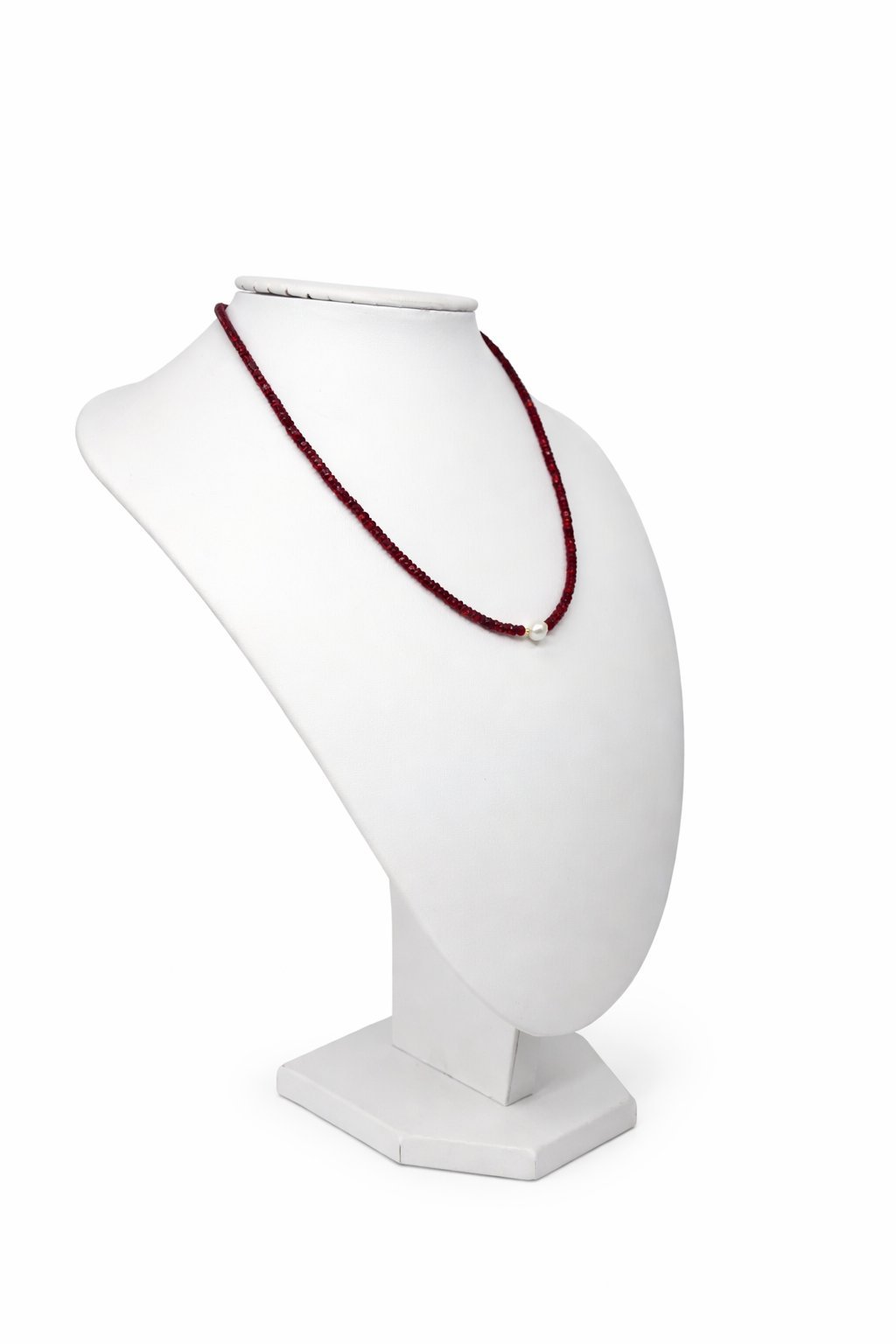 Collana Rubino con Perla d'Acqua Dolce