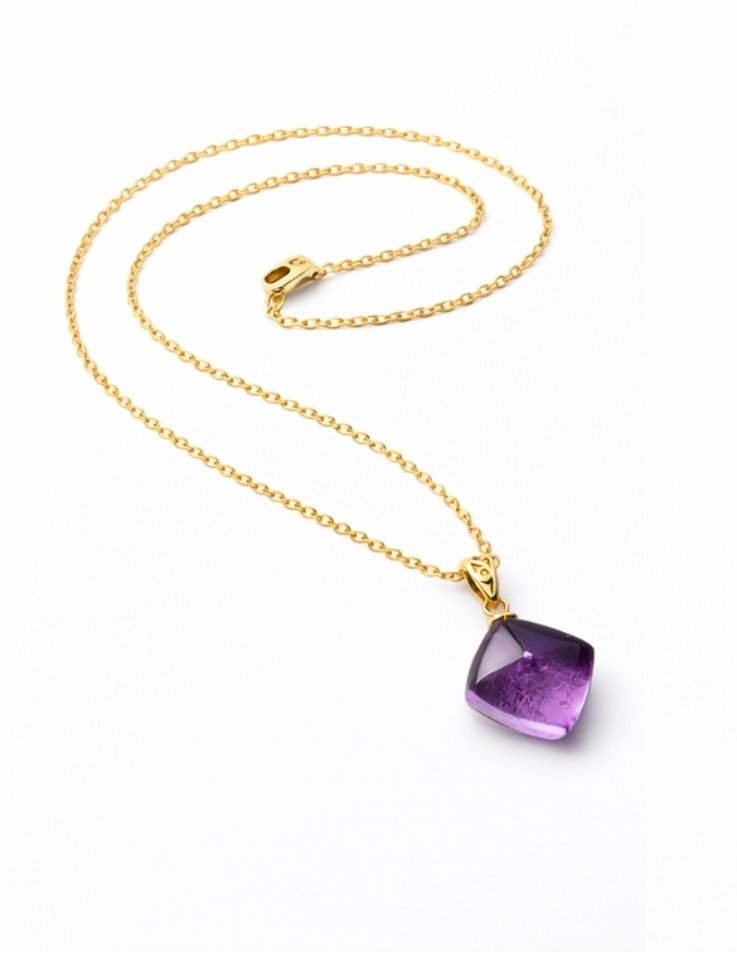 Collana Pendente Ametista Rombo