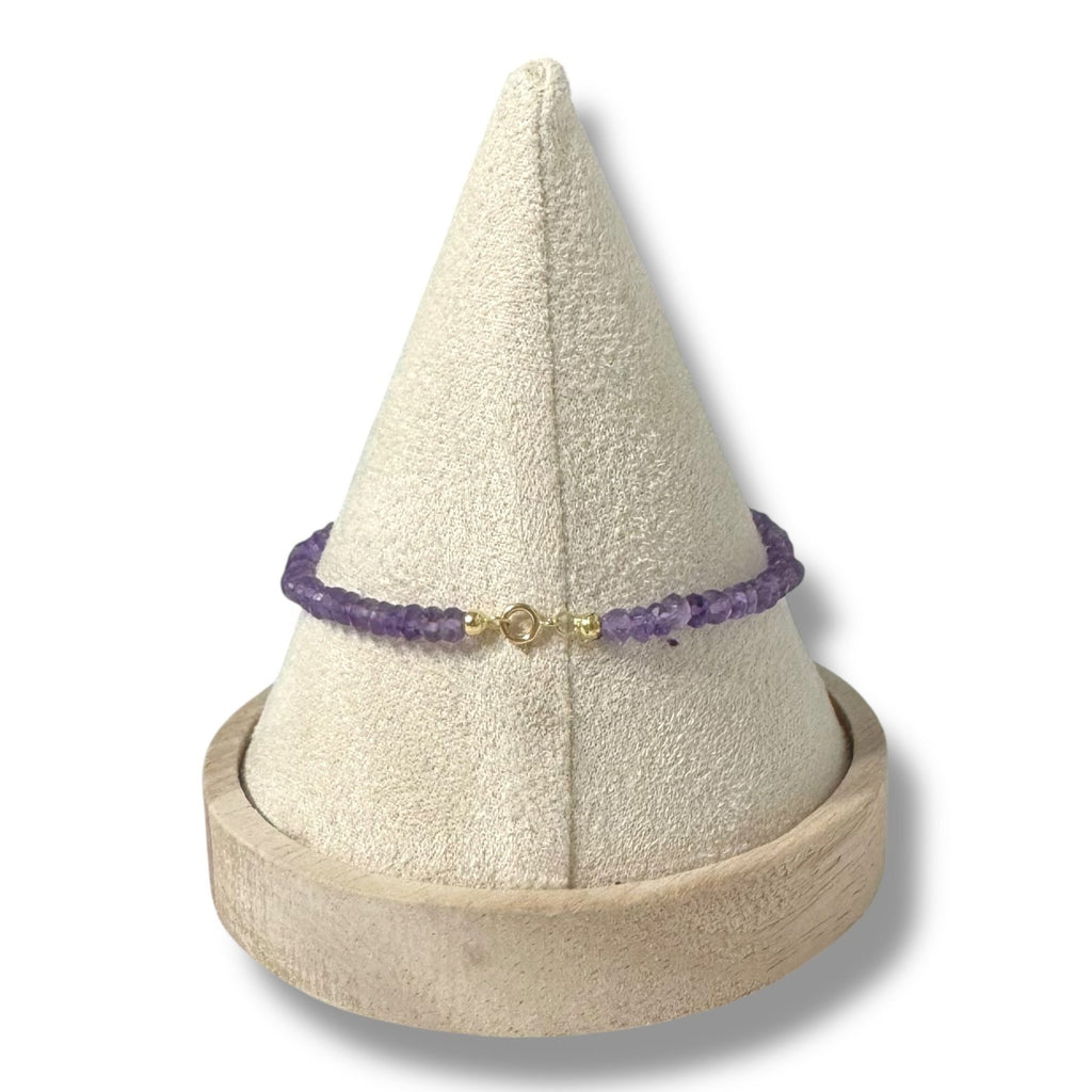 Bracciale Ametista Sfaccettata con Perla d'Acqua Dolce