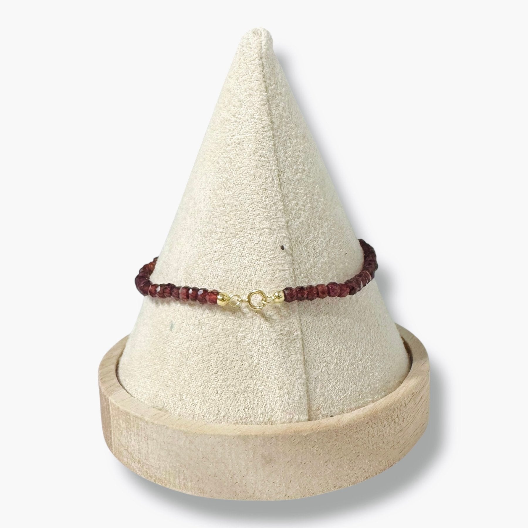 Bracciale Granato Sfaccettato con Perla d'Acqua Dolce