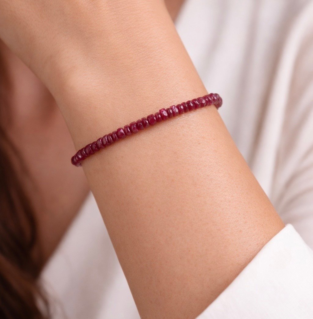 Bracciale Rubino Rondelle Sfaccettate