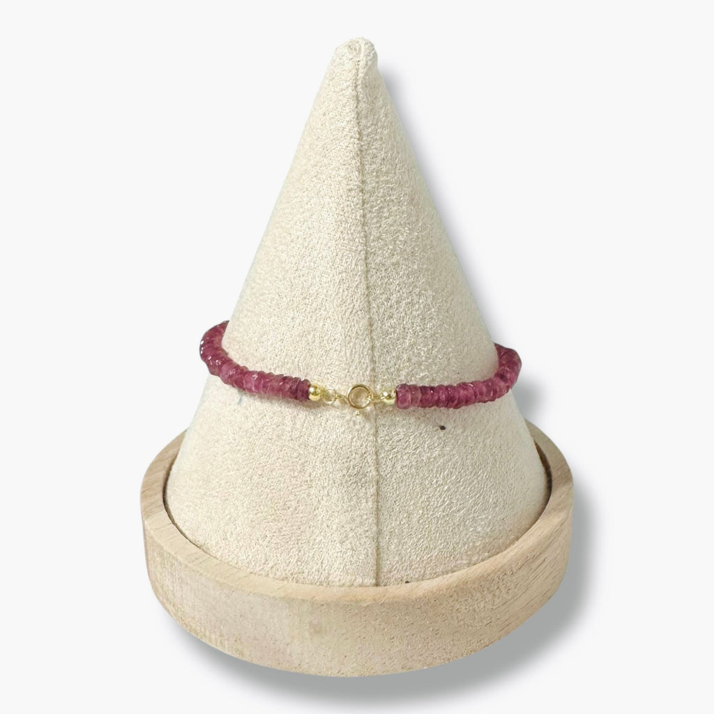 Bracciale Tormalina Rosa Rondelle con Perla d'Acqua Dolce