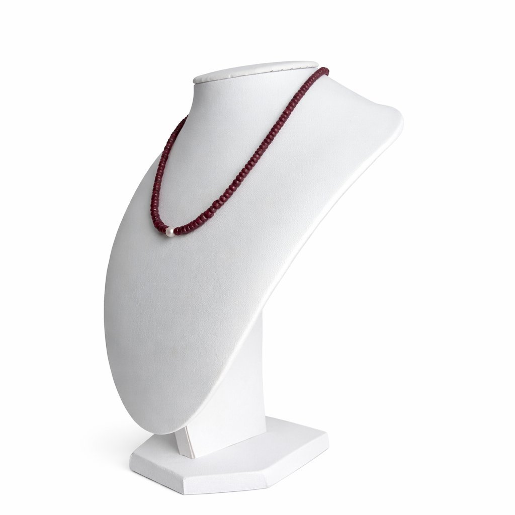Collana Tormalina Rosa Rondelle con Perla d'Acqua Dolce