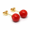 Orecchini Corallo Rosso Tondo