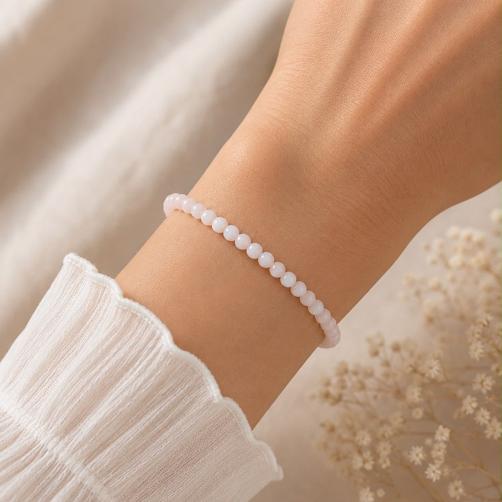 Bracelet en or 18kt corail blanc