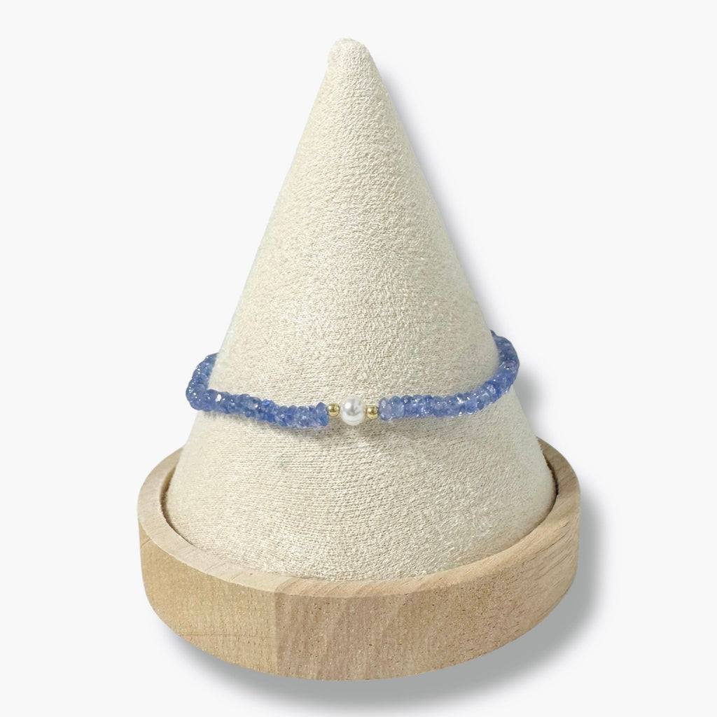 Bracciale Tanzanite Rondelle con Perla d'Acqua Dolce