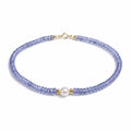 Bracciale Tanzanite Rondelle con Perla d'Acqua Dolce