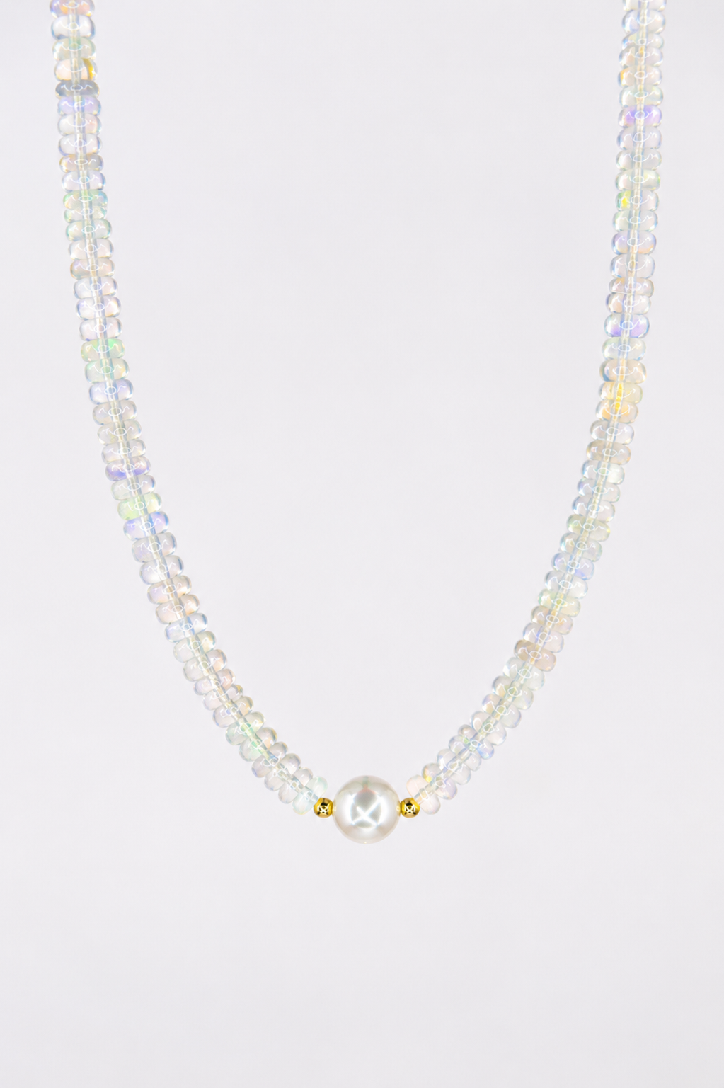 Collana con Opali e Perla d'Acqua Dolce