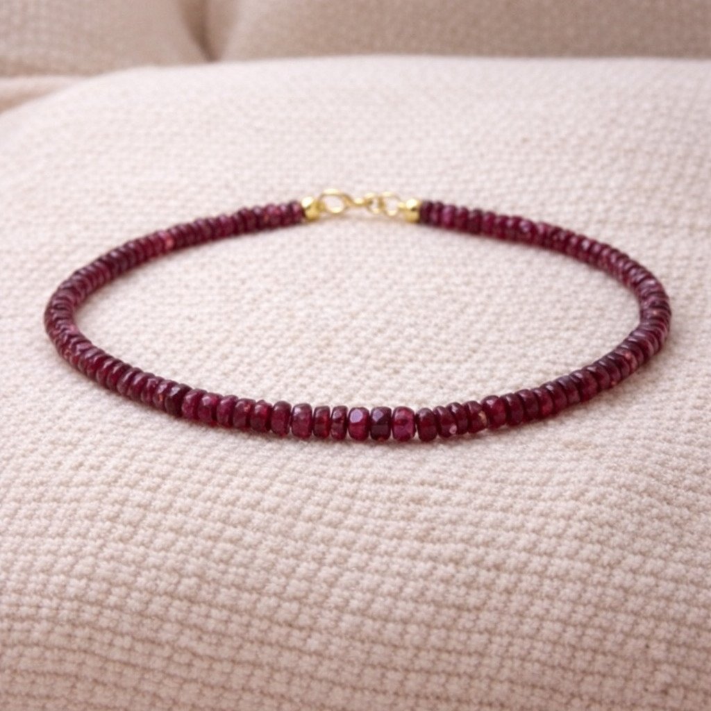 Bracciale Rubino Rondelle Sfaccettate