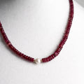 Collana Tormalina Rosa Rondelle con Perla d'Acqua Dolce