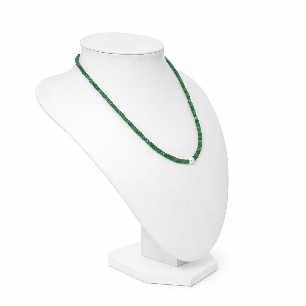 Collana Smeraldo Rondelle con Perla d'Acqua Dolce
