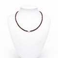 Collana Granato Sfaccettato con Perla d'Acqua Dolce