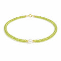 Bracciale Peridoto Rondelle con Perla d'Acqua Dolce