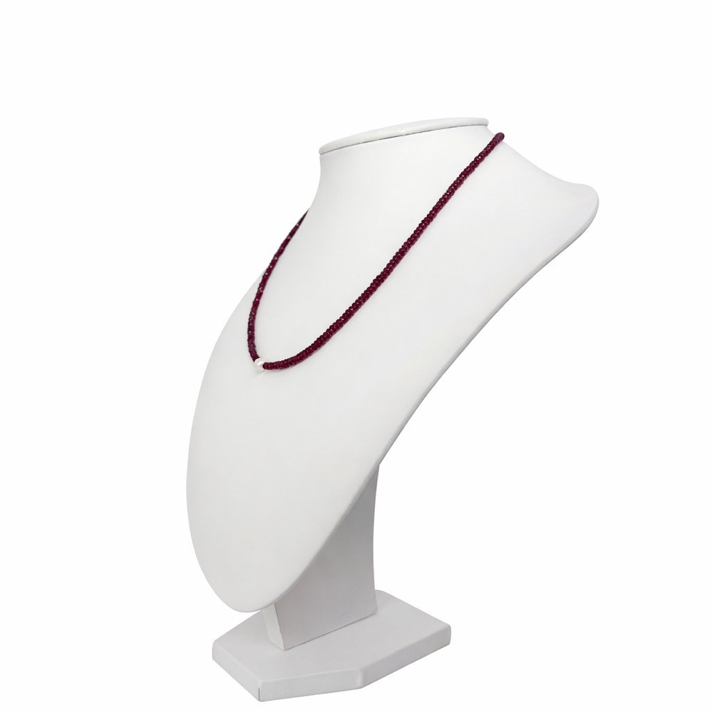 Collana Rubino con Perla d'Acqua Dolce