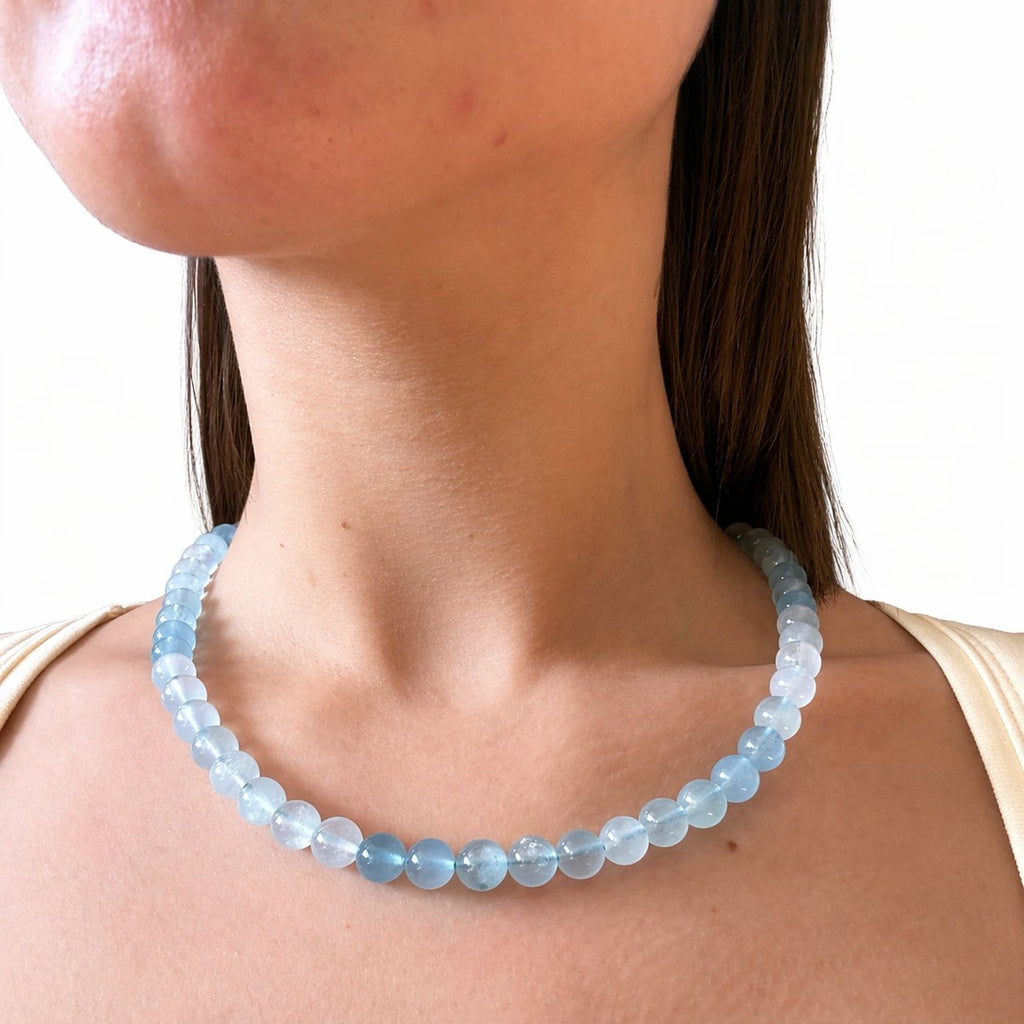 Collana Acquamarina Sfere