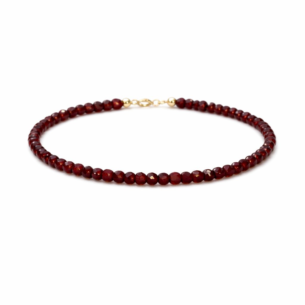 Bracciale Granato Microperline Sfaccettate