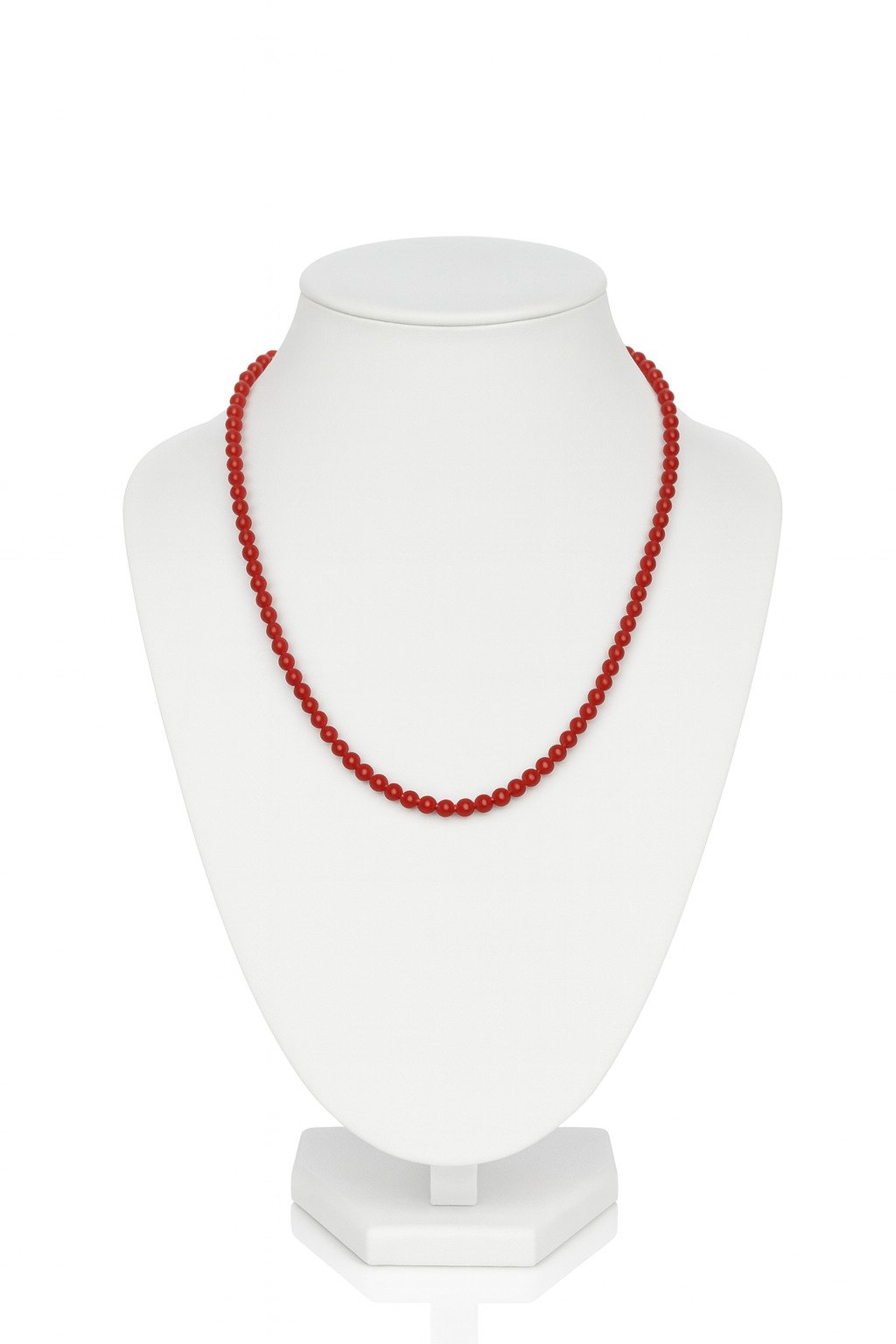 Collana Corallo Rosso Perline Lisce