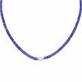Collana Tanzanite Rondelle con Perla d'Acqua Dolce
