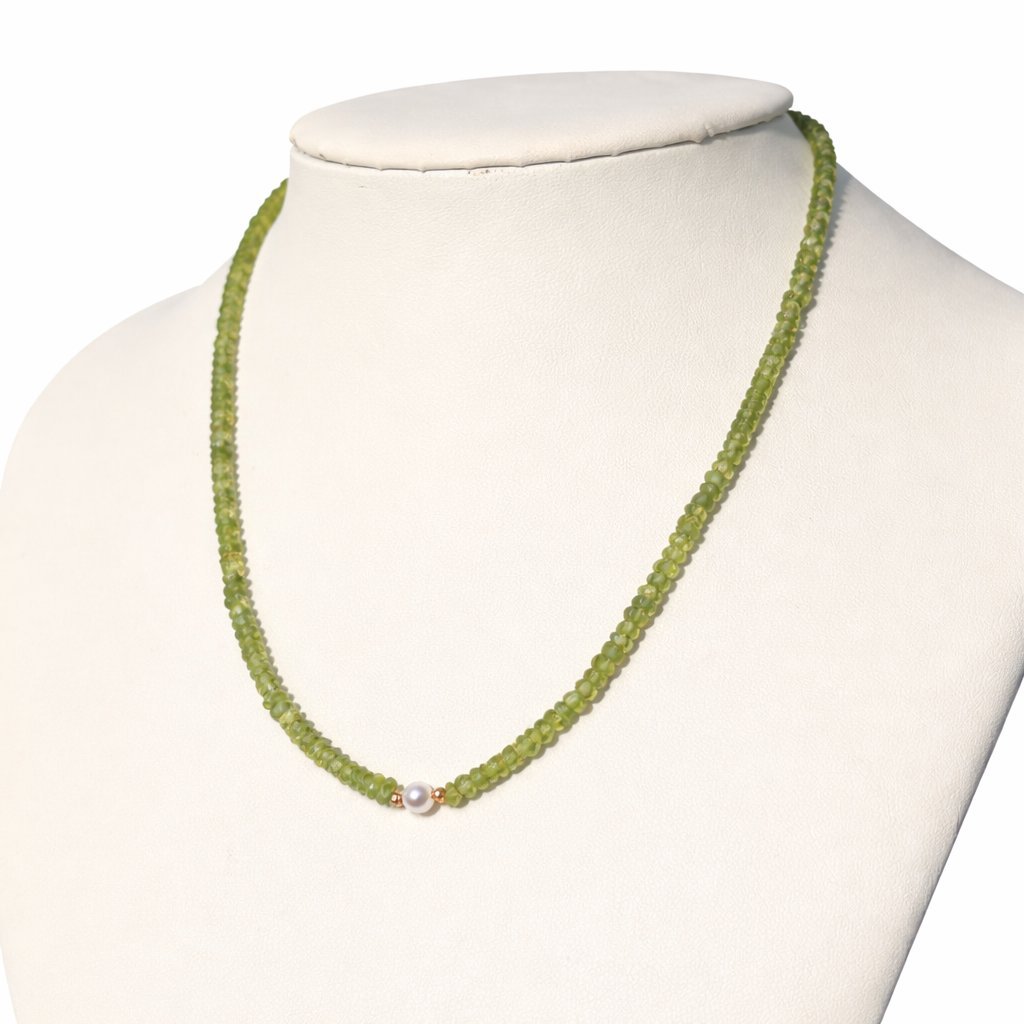Collana Peridoto Rondelle con Perla d'Acqua Dolce