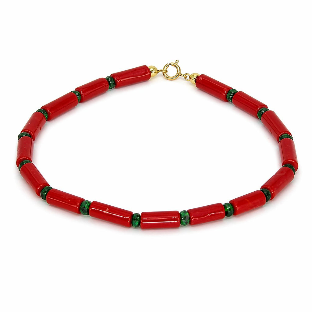 Bracciale Corallo & Smeraldo
